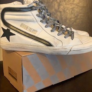 Golden goose high tops with  leopard laces